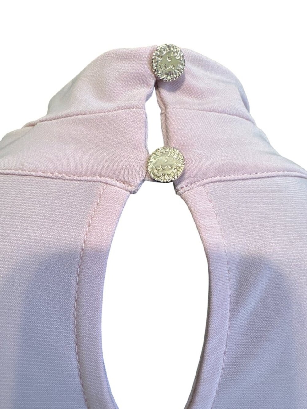 Anne Klein Womens Light Pink Sleeveless Crisscross Neck Blouse Top With Back Key - Picture 5 of 7